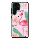 For Samsung Galaxy S23 Ultra 5G Colorful Painted Glass Phone Case(Flamingo) - 1