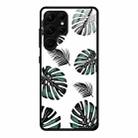 For Samsung Galaxy S23 Ultra 5G Colorful Painted Glass Phone Case(Banana Leaf) - 1