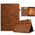 For iPad mini 5 / 4 / 3 / 2 / 1 Rhombus Embossed Leather Smart Tablet Case(Brown) - 1
