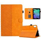 For iPad mini 6 Rhombus Embossed Leather Smart Tablet Case(Khaki) - 1