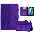 For iPad mini 6 Rhombus Embossed Leather Smart Tablet Case(Purple) - 1