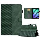 For iPad mini 6 Rhombus Embossed Leather Smart Tablet Case(Green) - 1