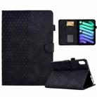 For iPad mini 6 Rhombus Embossed Leather Smart Tablet Case(Black) - 1