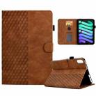 For iPad mini 6 Rhombus Embossed Leather Smart Tablet Case(Brown) - 1