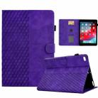 For iPad 9.7 2017 / 2018 / Air / Air 2 Rhombus Embossed Leather Smart Tablet Case(Purple) - 1