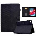 For iPad 9.7 2017 / 2018 / Air / Air 2 Rhombus Embossed Leather Smart Tablet Case(Black) - 1