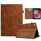 For iPad 9.7 2017 / 2018 / Air / Air 2 Rhombus Embossed Leather Smart Tablet Case(Brown) - 1