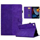 For iPad 10.2 2019 / 2020 / Air 10.5 2019 Rhombus Embossed Leather Smart Tablet Case(Purple) - 1