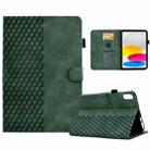 For iPad 10th Gen 10.9 2022 Rhombus Embossed Leather Smart Tablet Case(Green) - 1