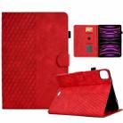 For iPad Pro 11 2018 / 2020 / 2021 Rhombus Embossed Leather Smart Tablet Case(Red) - 1