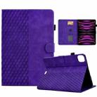 For iPad Pro 11 2018 / 2020 / 2021 Rhombus Embossed Leather Smart Tablet Case(Purple) - 1