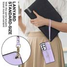 For Samsung Galaxy S21 Ultra 5G RFID Card Slot Leather Phone Case with Long Lanyard(Purple) - 4