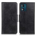 For Motorola Moto E13 4G 2023 Mirren Crazy Horse Texture Leather Phone Case(Black) - 1