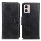 For Motorola Moto G53 5G Mirren Crazy Horse Texture Leather Phone Case(Black) - 1