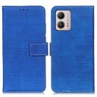 For Motorola Moto G53 5G Magnetic Crocodile Texture Leather Phone Case(Blue) - 1