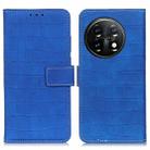 For OnePlus 11 5G Magnetic Crocodile Texture Leather Phone Case(Blue) - 1