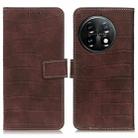 For OnePlus 11 5G Magnetic Crocodile Texture Leather Phone Case(Brown) - 1