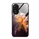 For OPPO A17 Marble Pattern Glass Phone Case(Typhoon) - 1