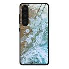 For Samsung Galaxy S23+ 5G Marble Pattern Glass Phone Case(Beach) - 1