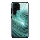 For Samsung Galaxy S23 Ultra 5G Marble Pattern Glass Phone Case(Water Waves) - 1
