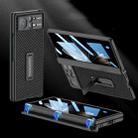 For Xiaomi Mix Fold 2 GKK Magnetic Hinge Flip Leather Phone Case with Holder(Carbon Fibre) - 1