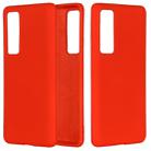 For Huawei Nova 7 Solid Color Liquid Silicone Dropproof Full Coverage Protective Case(Red) - 1