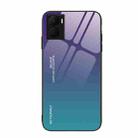 For Honor Play 40 Plus Gradient Color Glass Phone Case(Aurora Blue) - 1