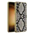 For Samsung Galaxy S23 5G GKK Crocodile Texture Electroplating PU Protective Phone Case(Python) - 1