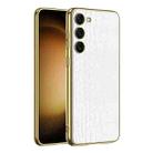 For Samsung Galaxy S23+ 5G GKK Crocodile Texture Electroplating PU Protective Phone Case(White) - 1
