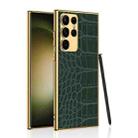 For Samsung Galaxy S23 Ultra 5G GKK Crocodile Texture Electroplating PU Protective Phone Case(Green) - 1