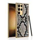 For Samsung Galaxy S23 Ultra 5G GKK Crocodile Texture Electroplating PU Protective Phone Case(Python) - 1