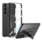 For Samsung Galaxy S23 5G GKK Electroplating Full Coverage Protective Phone Case with Holder(Black) - 1