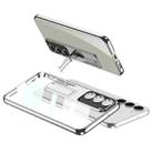 For Samsung Galaxy S23+ 5G GKK Electroplating Full Coverage Protective Phone Case with Holder(Silver) - 1