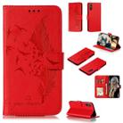 For Huawei Enjoy 10e Litchi Texture Feather Embossing Pattern Horizontal Flip Leather Case with Holder & Card Slots & Wallet & Photo Frame & Lanyard(Red) - 1