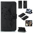 For Huawei P40 Pro+ Litchi Texture Feather Embossing Pattern Horizontal Flip Leather Case with Holder & Card Slots & Wallet & Photo Frame & Lanyard(Black) - 1