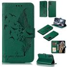 For Galaxy A41 Litchi Texture Feather Embossing Pattern Horizontal Flip Leather Case with Holder & Card Slots & Wallet & Photo Frame & Lanyard(Green) - 1