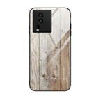 For vivo iQOO Neo7 Wood Grain Glass Phone Case(Grey) - 1