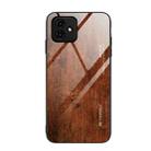 For Honor Play6C Wood Grain Glass Phone Case(Dark Brown) - 1