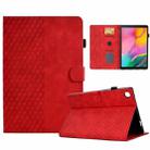 For Samsung Galaxy Tab A 10.1 T510 / T515 2019 Rhombus Embossed Leather Tablet Case(Red) - 1