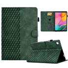 For Samsung Galaxy Tab A 10.1 T510 / T515 2019 Rhombus Embossed Leather Tablet Case(Green) - 1