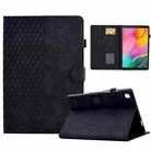 For Samsung Galaxy Tab A 10.1 T510 / T515 2019 Rhombus Embossed Leather Tablet Case(Black) - 1