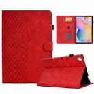 For Samsung Galaxy Tab S6 Lite P610 / P615 Rhombus Embossed Leather Smart Tablet Case(Red) - 1