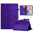 For Samsung Galaxy Tab S6 Lite P610 / P615 Rhombus Embossed Leather Smart Tablet Case(Purple) - 1