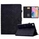 For Samsung Galaxy Tab S6 Lite P610 / P615 Rhombus Embossed Leather Smart Tablet Case(Black) - 1