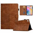 For Samsung Galaxy Tab S6 Lite P610 / P615 Rhombus Embossed Leather Smart Tablet Case(Brown) - 1