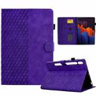 For Samsung Galaxy Tab S7 T870 / S8 X700 Rhombus Embossed Leather Smart Tablet Case(Purple) - 1