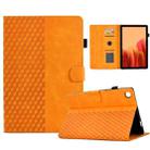 For Samsung Galaxy Tab A7 T500 / T505 2020 Rhombus Embossed Leather Smart Tablet Case(Khaki) - 1