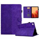 For Samsung Galaxy Tab A7 T500 / T505 2020 Rhombus Embossed Leather Smart Tablet Case(Purple) - 1