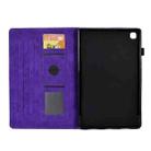 For Samsung Galaxy Tab A7 T500 / T505 2020 Rhombus Embossed Leather Smart Tablet Case(Purple) - 4