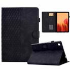 For Samsung Galaxy Tab A7 T500 / T505 2020 Rhombus Embossed Leather Smart Tablet Case(Black) - 1